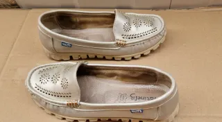 Mocasines dorado perlado, mujer, talla 38