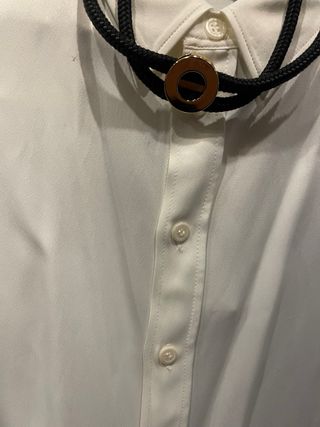 Collar Zara Cuerda Rayas Blanco y Negro