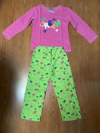 Pijama niña rosa y verde