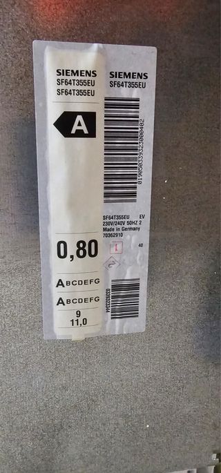 Lavavajillas Siemens
de integración total 45 cm