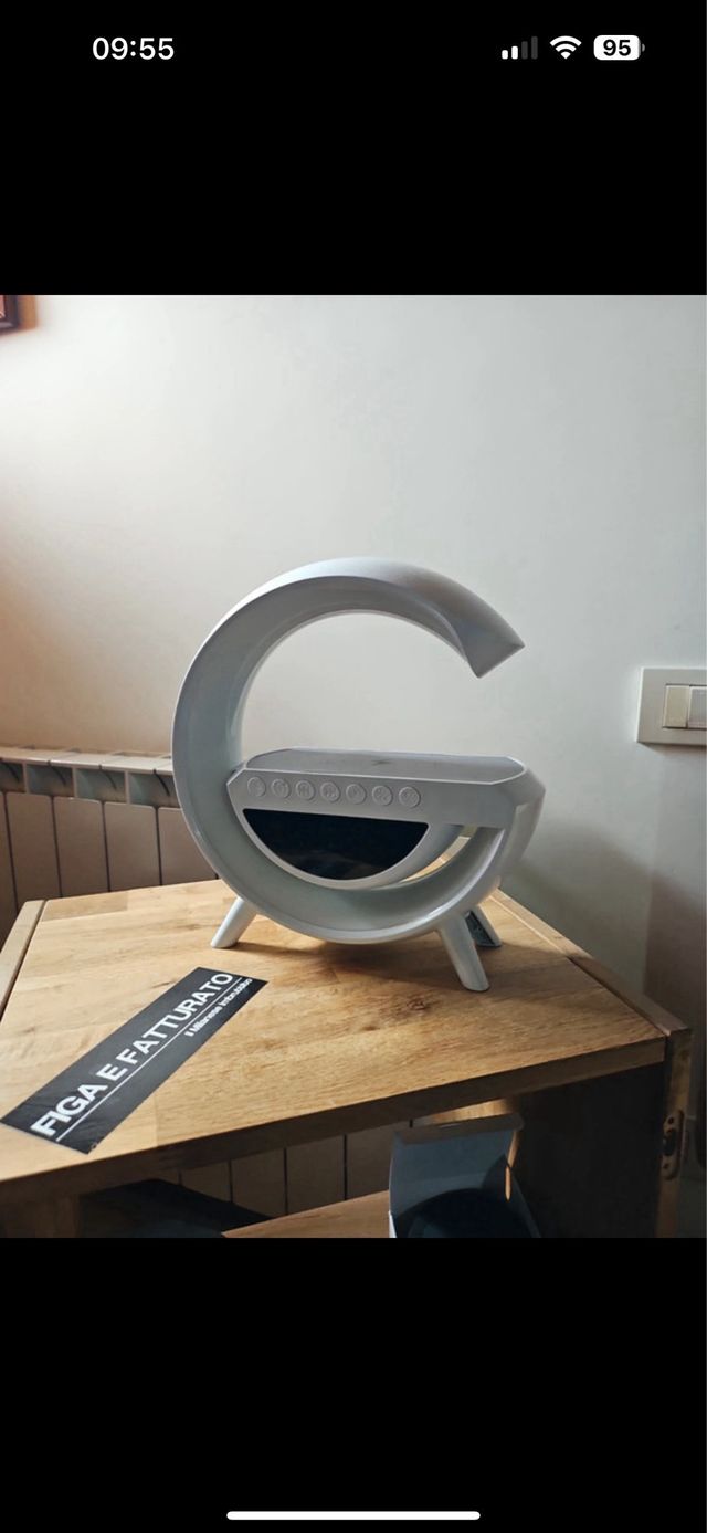 Caricatore Wireless Lampada LED Sveglia