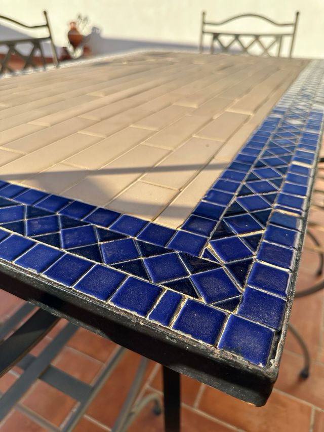 Mesa Jardín forja + 4 sillas