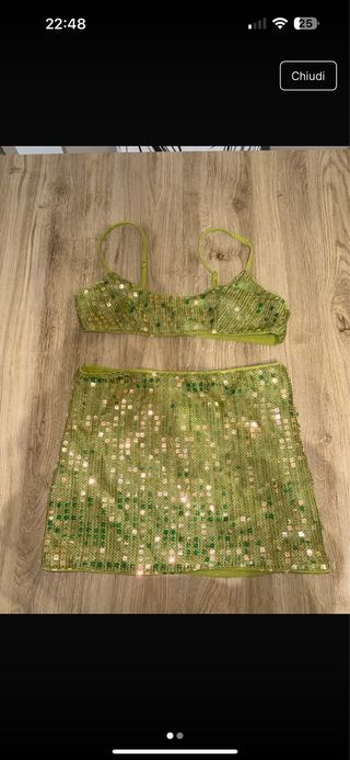 Coordinato gonna e top paillettes