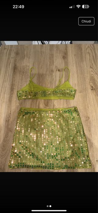 Coordinato gonna e top paillettes