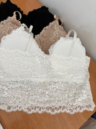 Conjunto 3 Tops Encaje Mujer Talla L 
