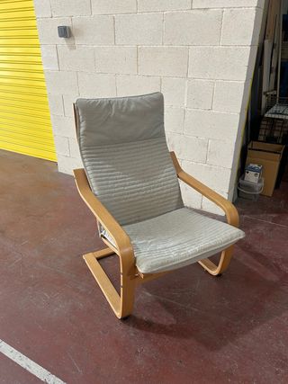 Sillón de chapa de roble tinte blanco