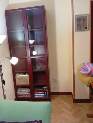 Librería burdeos con puertas de cristal

