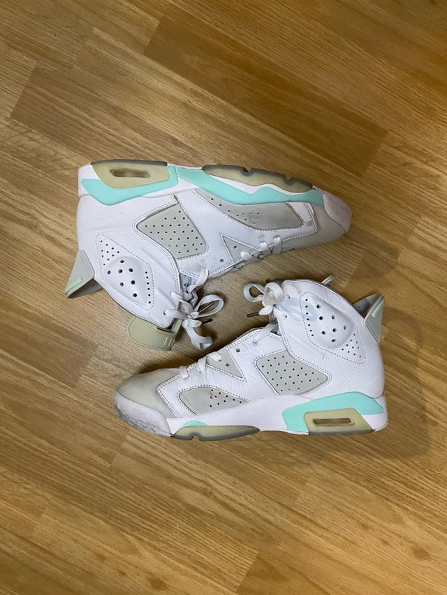 Air Jordan 6 Blancas y Turquesa