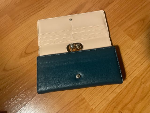 Cartera monedero verde azulado