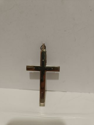 Crucifijo antiguo vintage metálico con figura