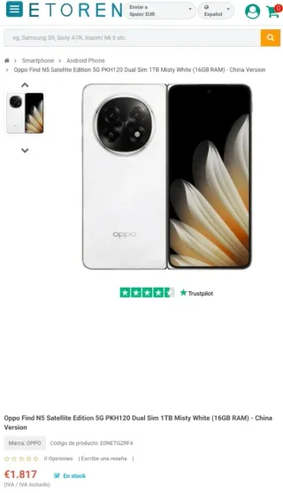 Oppo Find N5 512 GB Bianco