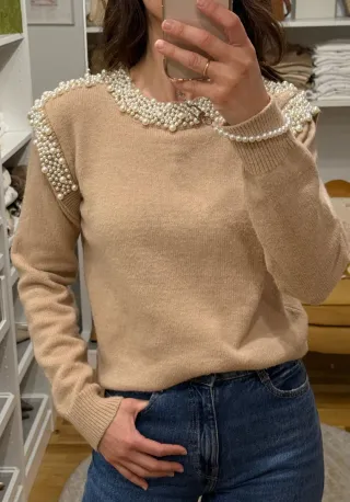 Jersey perlas beige S
