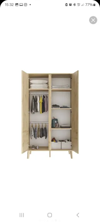 Armario habitacion bebe de madera marrón