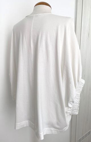 Oversized White Blouse with Built-in Sleeve | S-M