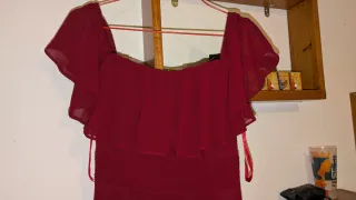 Vestido largo elegante granate