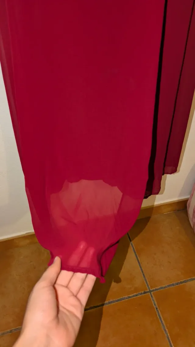 Vestido largo elegante granate