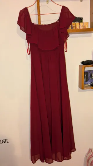 Vestido largo elegante granate