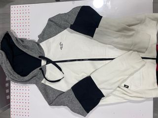 Chaqueta Hollister S Gris y Blanca Cremallera