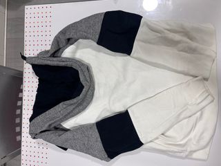 Chaqueta Hollister S Gris y Blanca Cremallera