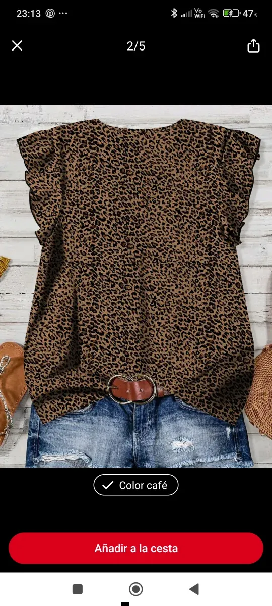Blusa con stampa leopardata Molto leggero e morbido