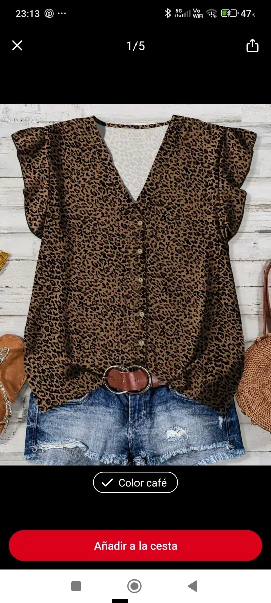 Blusa con stampa leopardata Molto leggero e morbido