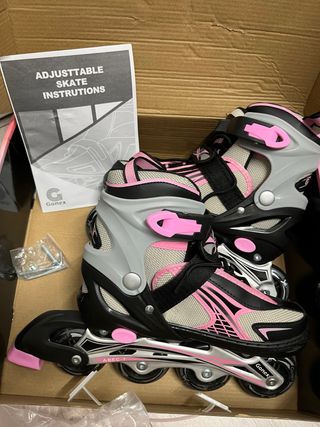 Patines ajustables Gonex rosas y grises