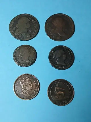 Lote monedas antiguas españolas