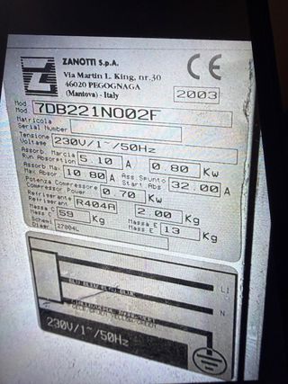 Equipo frigorífico industrial para camara conserva