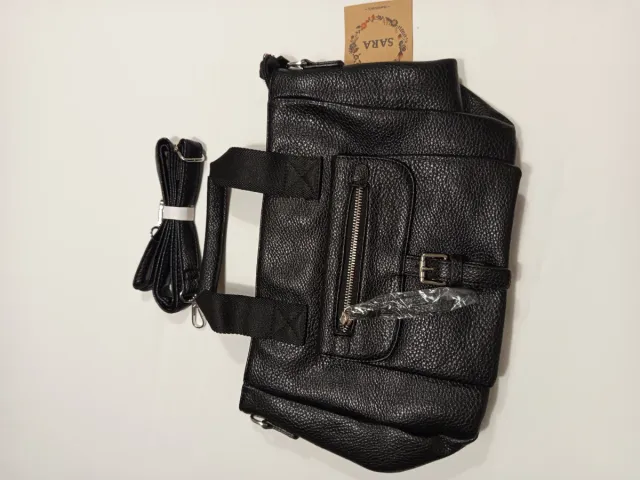 Bolso SARA negro con correa ajustable