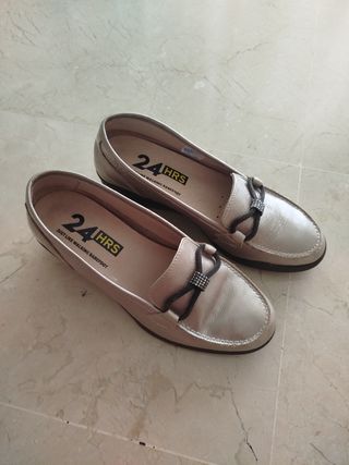 Mocasines 24 Horas Dorados Mujer Talla 35