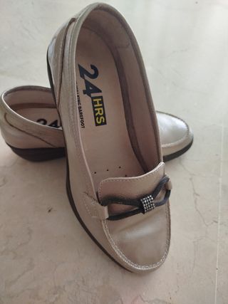 Mocasines 24 Horas Dorados Mujer Talla 35