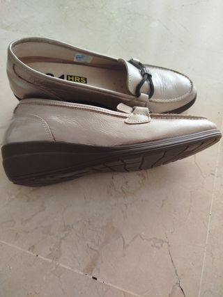 Mocasines 24 Horas Dorados Mujer Talla 35