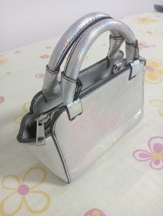 Bolso Plata Mano Hombro Bandolera