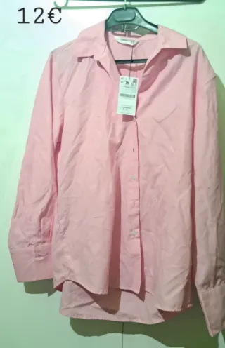 Camisa rosa entallada manga larga