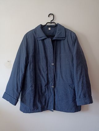 Chaqueta azul marino tipo ante suave – Talla 48