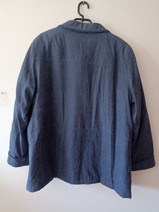 Chaqueta azul marino tipo ante suave – Talla 48