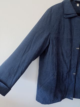 Chaqueta azul marino tipo ante suave – Talla 48