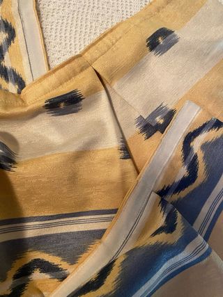 Cortinas decorativas amarillas y azules. 4 piezas