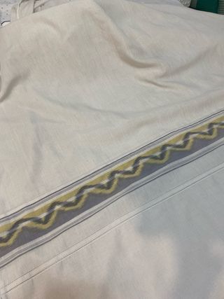 Cortinas decorativas amarillas y azules. 4 piezas