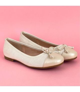 Bailarinas niña vestir beige/dorado T.36 y 37