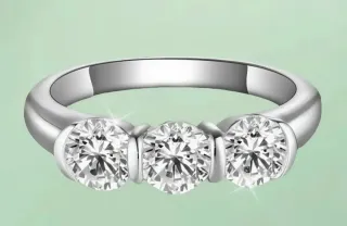 Anillo Moissanita 1.5 CT Plata