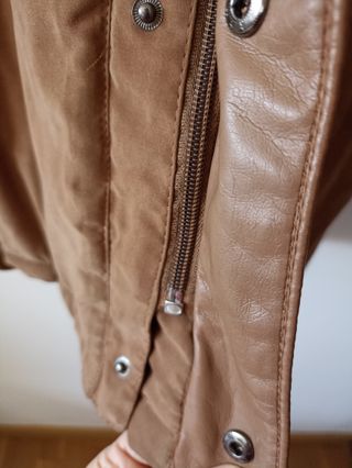 Chaqueta acolchada marrón estilo ante Talla L