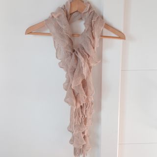 Bufanda Golddigga volantes beige/rosa