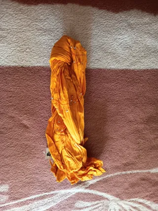 Falda larga naranja gasa