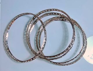 5 pulseras antiguas brazaletes plata de ley 33 grs