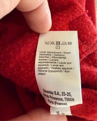 Felpa Lacoste rossa con cappuccio pari al nuovo