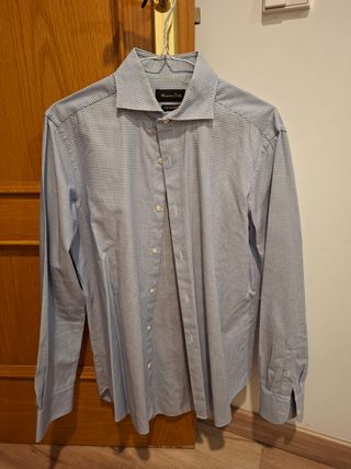 Camisa Massimo Dutti Talla 39 Azul/Blanca