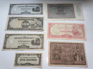 Lote de 7 billetes antiguos
