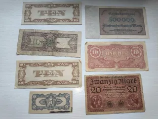 Lote de 7 billetes antiguos
