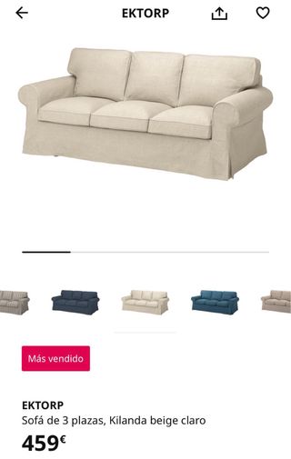 Sofá 3 plazas Ikea Ektorp beige